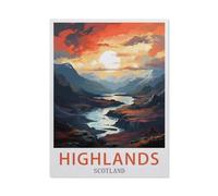 Jigsaw Puzzle 1000 Piece，Highlands Scotland，Adult Puzzle DIY Kit Paper Puzzle Modern Home Decor Unique Gift 26x38cm-EX8