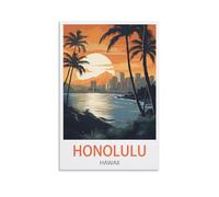 Jigsaw Puzzle 1000 Piece，Honolulu Hawaii Posters Classic puzzle 3D puzzle diy kit paper toys unique gift residential culture 52x38cm