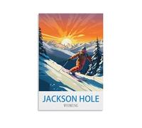 Jigsaw Puzzle 1000 Piece，Jackson Hole Wyoming Skiing Challenging Difficult Puzzle Educational Game JigsawPuzzles Gifts for Adults 70x50cm