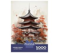 Jigsaw Puzzle 1000 Piece Japanese Pagoda Watercolor Puzzles for Adults Relax Games Stress Reliever Deal As Gifts for The Whole Family 70x50cm/1000pcs