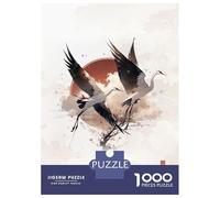 Jigsaw Puzzle 1000 Piece Japanese Red Crowned Crane Puzzles for Adults Relax Games Stress Reliever Deal As Gifts for The Whole Family 52x38cm/1000pcs