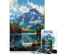 Jigsaw Puzzle 1000 Piece Jasper National Park Canada Landscape Art Tight Fit Play Focus Training Fun Chill Play Time Xmas Leisure Gift (38x26cm)