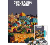 Jigsaw Puzzle 1000 Piece Jerusalem Palestine Poster Help The Brain Exercise Home Decoration Family Game for 14+ Puzzle Game Offered (50x75cm)