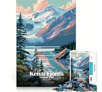 Jigsaw Puzzle 1000 Piece Kenai Fjords National Park Poster Flawless Fit Art Thinking Skill Game Rest Time Play Christmas Art Gift (50x75cm)