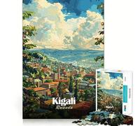 Jigsaw Puzzle 1000 Piece Kigali, Rwanda Cityscape Art Tight Fit Play Focus Training Fun Chill Play Time Xmas Leisure Gift (38x26cm)