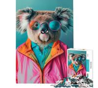 Jigsaw Puzzle 1000 Piece Koala Portrait s Fun Activities at Home Hand Speed Race Educational Games for 14+ Puzzle Game Offered (38x26cm)