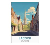 Jigsaw Puzzle 1000 Piece，Lacock Wiltshire Puzzle 1000 Pieces Wood Puzzle Adult Children'S Educational Toy Family Decompression Game 52x38cm