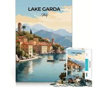 Jigsaw Puzzle 1000 Piece Lake Garda, Italy Tight Fit Play Focus Training Fun Chill Play Time Xmas Leisure Gift (50x75cm)