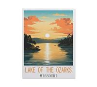 Jigsaw Puzzle 1000 Piece，Lake of Ozarks Missouri Vintage Travel Poster，Adult Puzzle DIY Kit Paper Puzzle Modern Home Decor Unique Gift（50x70cm）-BY67