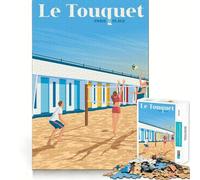 Jigsaw Puzzle 1000 Piece Le Touquet Paris Plage Art Tight Fit Play Focus Training Fun Chill Play Time Xmas Leisure Gift (50x75cm)