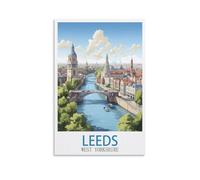 Jigsaw Puzzle 1000 Piece，Leeds West Yorkshire Posters Classic puzzle 3D puzzle diy kit paper toys unique gift residential culture 70x50cm