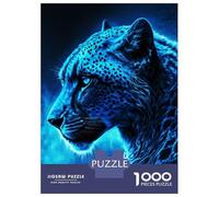 Jigsaw Puzzle 1000 Piece Leopard Blue Effect Puzzles for Adults Relax Games Stress Reliever Deal As Gifts for The Whole Family 70x50cm/1000pcs