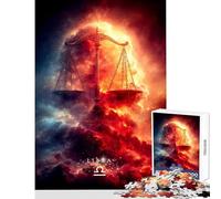 Jigsaw Puzzle 1000 Piece Libra Zodiac Sign Art Anti-Stress Toys Great Gift for Games for Educational Game Artists Collection, Fine Art Size 38x26cm