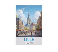 Jigsaw Puzzle 1000 Piece，Lille France，Classic Puzzle DIY Kit paper Toy Unique Gift Home Decor（50x70cm）-FW38