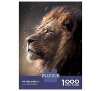 Jigsaw Puzzle 1000 Piece Lion Portrait Rain Puzzles for Adults Relax Games Stress Reliever Deal As Gifts for The Whole Family 52x38cm/1000pcs