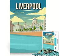 Jigsaw Puzzle 1000 Piece Liverpool Cityscape Flawless Fit Art Thinking Skill Game Rest Time Play Christmas Art Gift (38x52cm)