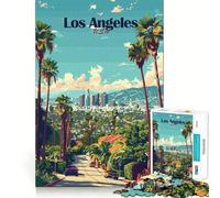 Jigsaw Puzzle 1000 Piece Los Angeles Cityscape Tight Fit Play Focus Training Fun Chill Play Time Xmas Leisure Gift (50x75cm)