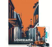 Jigsaw Puzzle 1000 Piece Louisiana French Quarter Flawless Fit Art Thinking Skill Game Rest Time Play Christmas Art Gift (50x75cm)