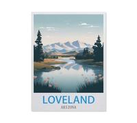 Jigsaw Puzzle 1000 Piece，Loveland Arizona Vintage Travel Poster，Classic Puzzle DIY Kit Paper Toy Unique Gift Home Decor（38x52cm）-BV37