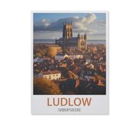 Jigsaw Puzzle 1000 Piece，Ludlow Shropshire，Classic Puzzle DIY Kit Wood Toy Unique Gift Home Decor（75x50cm）-FI76