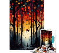 Jigsaw Puzzle 1000 Piece Magical Infinity Forest Jigsaw Puzzle 1000 Home Decoration Toys Perfect Decoration for Is Ideal As A Gifts (38x52cm)