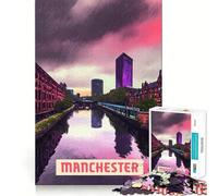 Jigsaw Puzzle 1000 Piece Manchester Flawless Fit Art Thinking Skill Game Rest Time Play Christmas Art Gift (38x26cm)