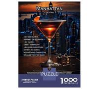 Jigsaw Puzzle 1000 Piece Manhattan Cocktail Recipe Puzzles for Adults Brain Teaser Game But Fun And Humorous Deal As Gifts for The Whole Family 52x38cm/1000pcs