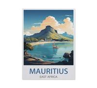 Jigsaw Puzzle 1000 Piece，Mauritius East Africa Vintage Travel Poster，Classic Puzzle DIY Kit Wood Toy Unique Gift Home Decor26x38cm-BC37