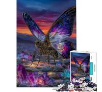 Jigsaw Puzzle 1000 Piece Mechanical Butterfly in Crystal Landscape Help The Brain Exercise Stress Reliever Hands-on Game Suitable for People Aged 14 And Above (38x52cm)