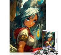Jigsaw Puzzle 1000 Piece Medieval Anime Girl with Cat Ears Educational Game Analysis And Logic Anti-Stress Toys Unique Birthday And Xmas Gifts (52X38cm)