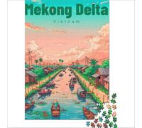 jigsaw puzzle 1000 piece Mekong Delta | Pattern assembly Decompressing Intellectual Suitable for desktop decoration 50x75cm