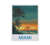 Jigsaw Puzzle 1000 Piece，Miami，Adult Puzzle DIY Kit Paper Puzzle Modern Home Decor Unique Gift（50x70cm）-EC47