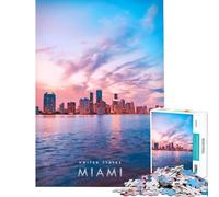 Jigsaw Puzzle 1000 Piece Miami Florida for Educational Game Learning Educational Toys Gifts For Birthdays Home Decoration (Size 38x26cm)