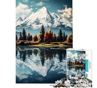 Jigsaw Puzzle 1000 Piece Mountain Lake Bliss Help The Brain Exercise Home Decoration Family Game for 14+ Puzzle Game Offered (38x26cm)