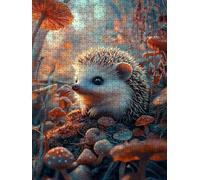 Jigsaw Puzzle 1000 Piece, Mushroom Hedgehog Puzzles for Adults 1000, Jigsaw Puzzle Games Classic Educational, Wooden Puzzles, The Impossible Challenge, for Home Wall Decoration Gift BXHZW1-707