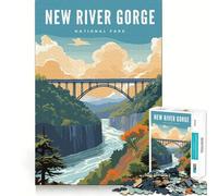 Jigsaw Puzzle 1000 Piece New River Gorge Ntl Park Flawless Fit Art Thinking Skill Game Rest Time Play Christmas Art Gift (50x75cm)