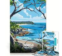 Jigsaw Puzzle 1000 Piece Noosa National Park Australia Coastal View Tight Fit Play Focus Training Fun Chill Play Time Xmas Leisure Gift (50x75cm)