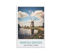 Jigsaw Puzzle 1000 Piece，Norfolk Broads National Park Posters Classic Puzzle Kids Puzzle Challenging And Difficult Puzzles for Adults And Teens 52x38cm