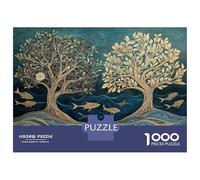 Jigsaw Puzzle 1000 Piece Ocean Trees with Fish Art Print Puzzles for Adults Brain Teaser Game But Fun And Humorous Deal As Gifts for The Whole Family 38x26cm/1000pcs