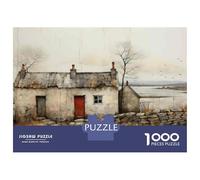 Jigsaw Puzzle 1000 Piece Old Irish Cottage Painting Puzzles for Adults Family Game Improve Memory Deal As Gifts for The Whole Family 52x38cm/1000pcs