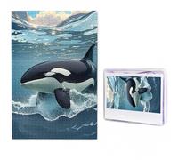 Jigsaw Puzzle 1000 Piece Orca Killer Whale Puzzles for Adults Custom Puzzles from Photos Personalized Picture Wooden Puzzle Gifts for Family Wedding Birthdays Anniversaries
