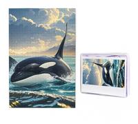 Jigsaw Puzzle 1000 Piece Orca Killer Whale Puzzles for Adults Custom Puzzles from Photos Personalized Picture Wooden Puzzle Gifts for Family Wedding Birthdays Anniversaries