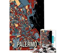 Jigsaw Puzzle 1000 Piece Palermo Italy Sicily City Map Hands-on Game Learning Educational Toys Great Gifts for Games But Fun And Humorous (size 75x50cm)