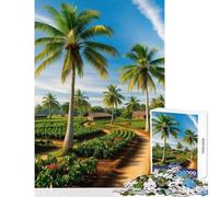 Jigsaw Puzzle 1000 Piece Palm Trees And Winding Path Educational Game Analysis And Logic Anti-Stress Toys Unique Birthday And Xmas Gifts (26X38cm)