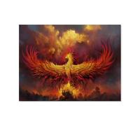 Jigsaw Puzzle 1000 Piece，Phoenix bird red flame，For Teenagers And Adults Wooden Puzzle Unique Home Decorations And Gifts（75x50cm）-M36