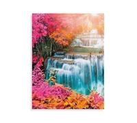 Jigsaw Puzzle 1000 Piece，Picturesque waterfall steps in the mystical, colorful autumn forest，Personalized Picture Wooden Puzzle Gifts for Family Wedding Birthdays Anniversaries（75x50cm）-AP10