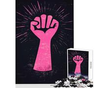 Jigsaw Puzzle 1000 Piece Pink Fist Graphic Puzzles for Teenagers Improve Memory Educational Challenge Challenging Game And Family Play (38x26cm)