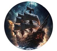Jigsaw Puzzle 1000 Piece Pirate Ship In Space circular Puzzle Jigsaw Puzzle Cardboard puzzles 67.5x67.5cm