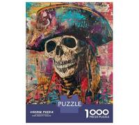 Jigsaw Puzzle 1000 Piece Pirate Skull Art Print Puzzles for Adults Brain Teaser Game But Fun And Humorous Deal As Gifts for The Whole Family 52x38cm/1000pcs