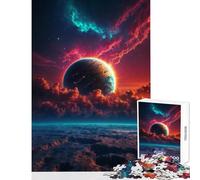 Jigsaw Puzzle 1000 Piece Planet Rise in Nebula Puzzle For Teenagers Improve Memory Difficult And Challenge Challenging Family Fun Game (50x75cm)